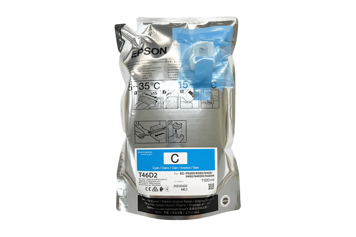 EPSON Tinte SC-F6300 / SC-F9400, T46D - cyan, 1x 1100 ml