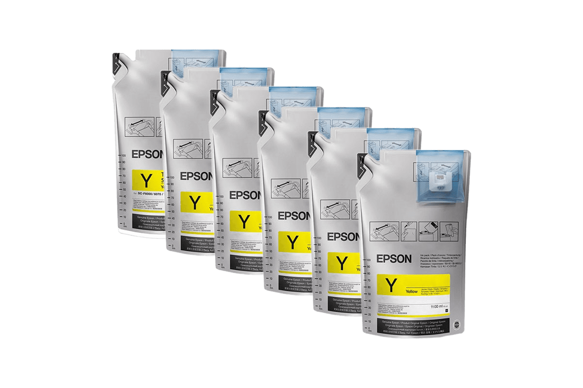 EPSON Tinte SC-F6300 / SC-F9400, T46D - gelb / yellow, 6x 1100 ml