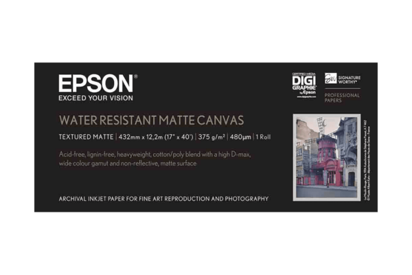 EPSON WaterResistant Matte Canvas - 17&Prime; (43,2 cm) x 12,2 Meter