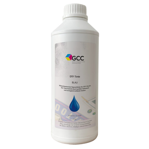 GCC DTF Tinte f&uuml;r den Transferdruck - blau, 1000 Gramm