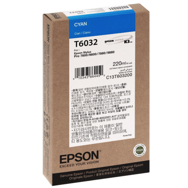 EPSON Tinte Stylus Pro 7800/7880/9800/9880, 220ml - cyan