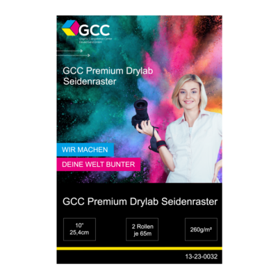 GCC Premium Drylab Seidenraster 260g - 10'' (25,4cm) x 65 Meter - 2 Rollen